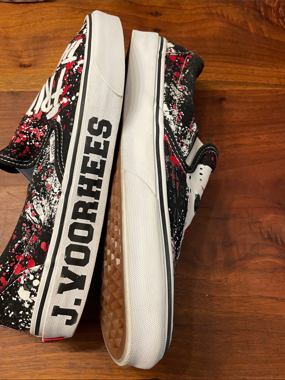 Vans J Voorhees Black/White/Red Friday the 13th Slip-On Graphic Shoes - Picture 4 of 11